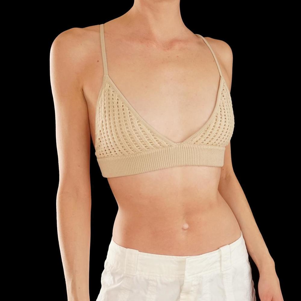 Dissh tan knit crop top